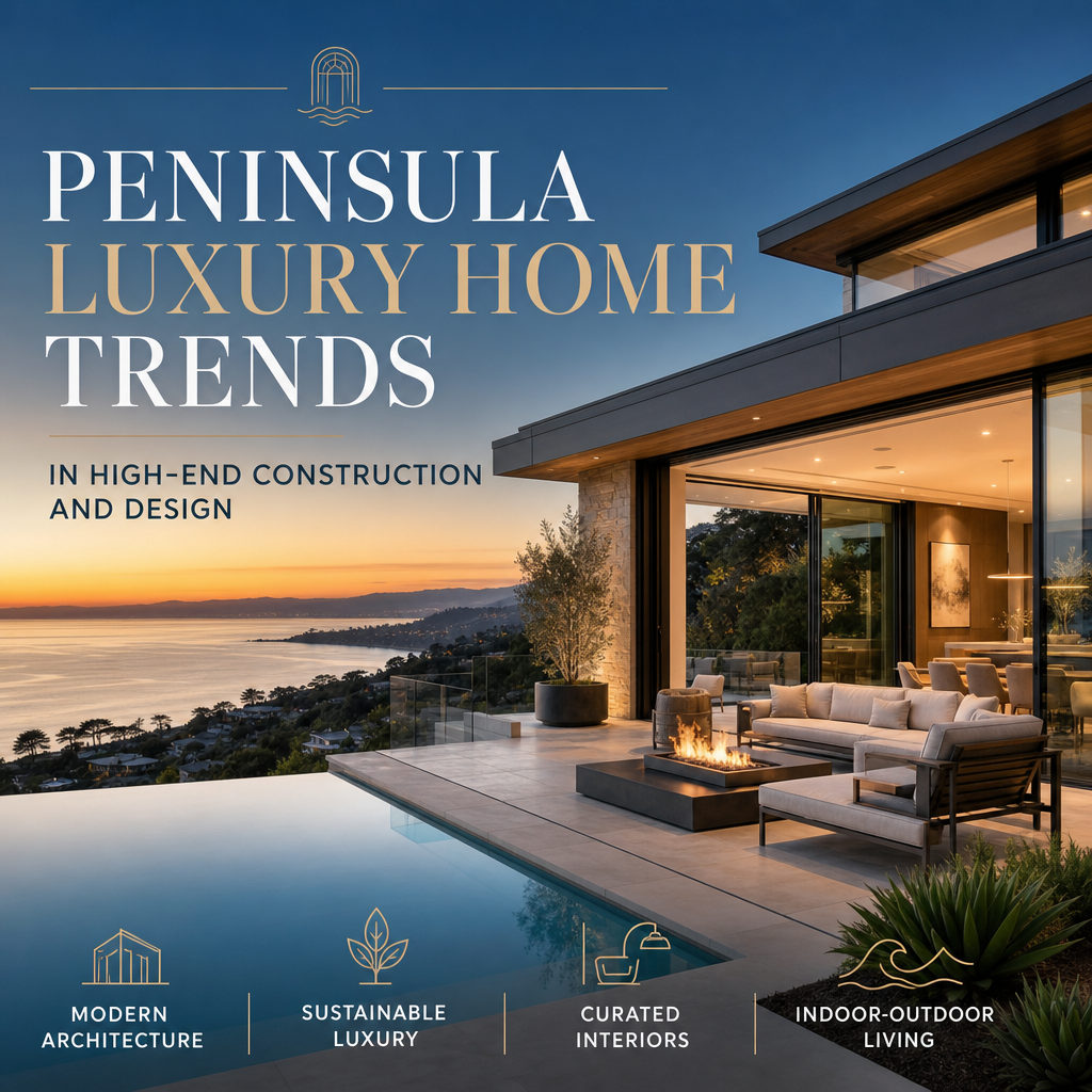 Illustration of Peninsula Luxury Home Trends in High-End Construction and Design